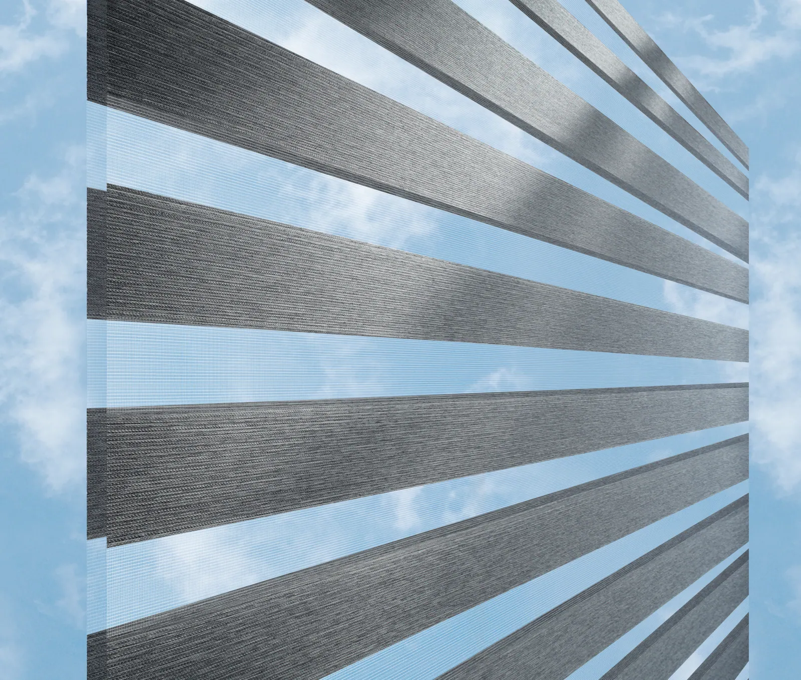 Roller shade fabric detail showing weave and light filtering
