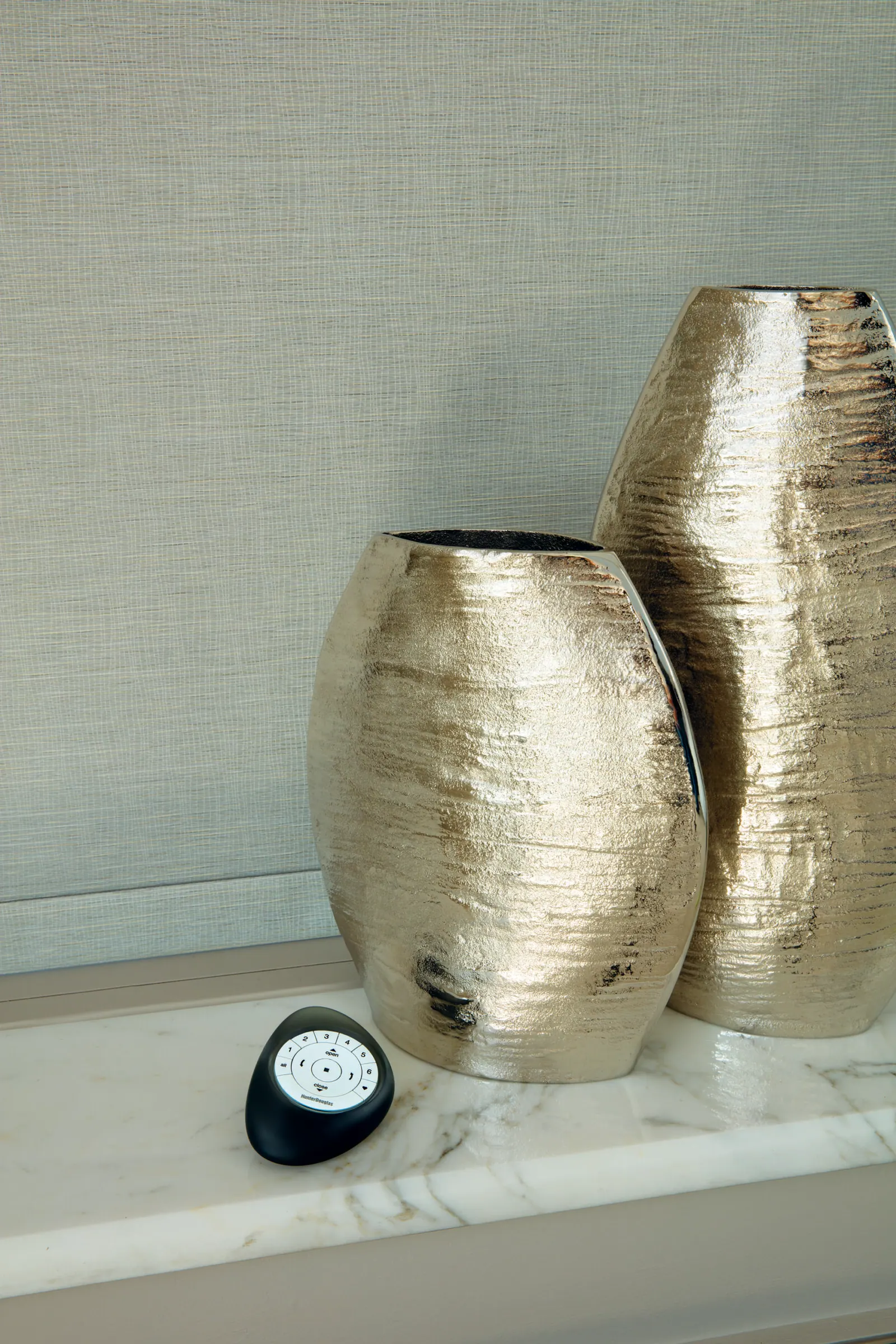 Cellular Roman shade in a pebble-textured fabric