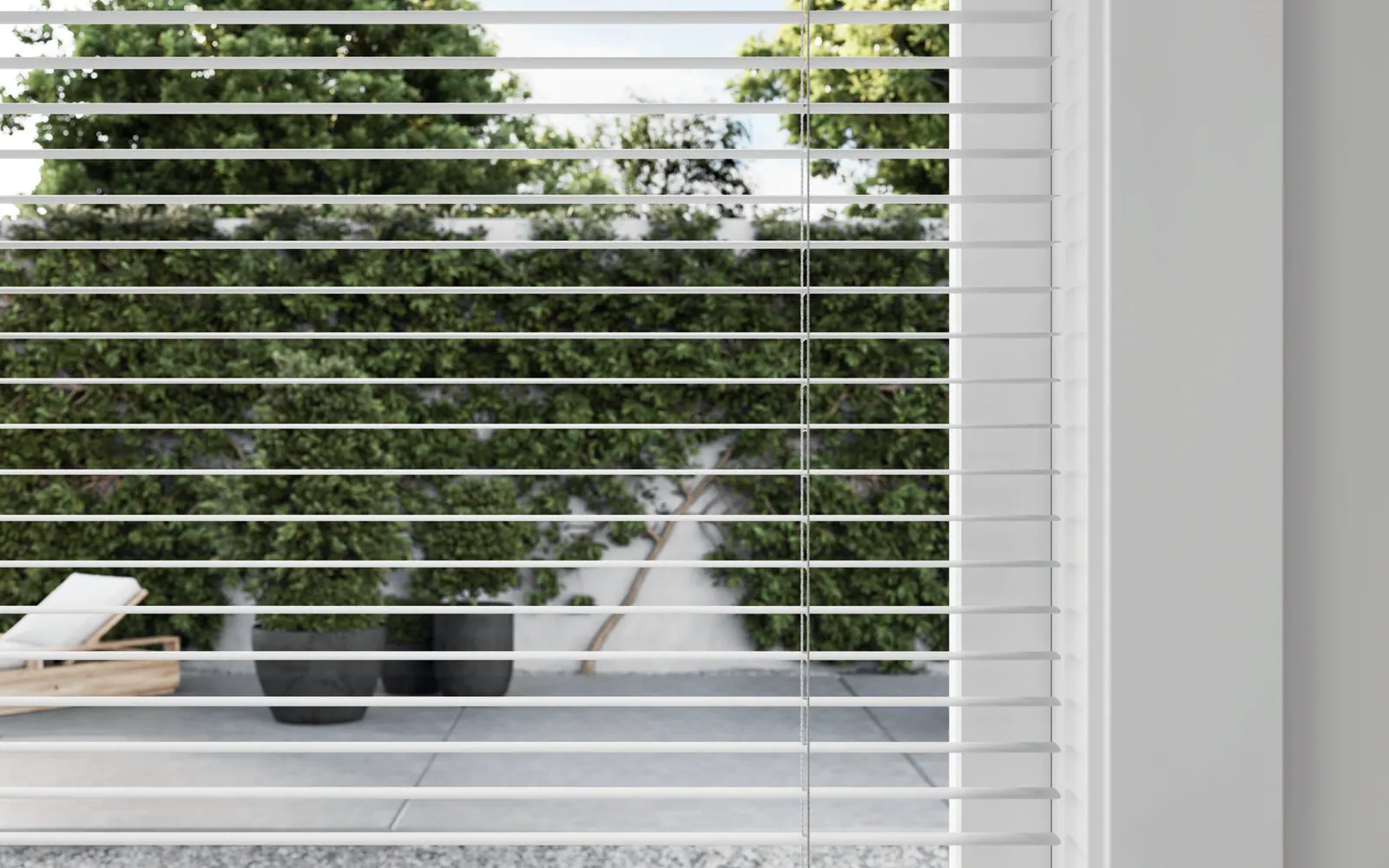 One-inch aluminum mini blind slats shown close up